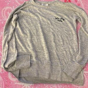 Abercrombie & Fitch Light Gray Women's Long Sleeve Crewneck